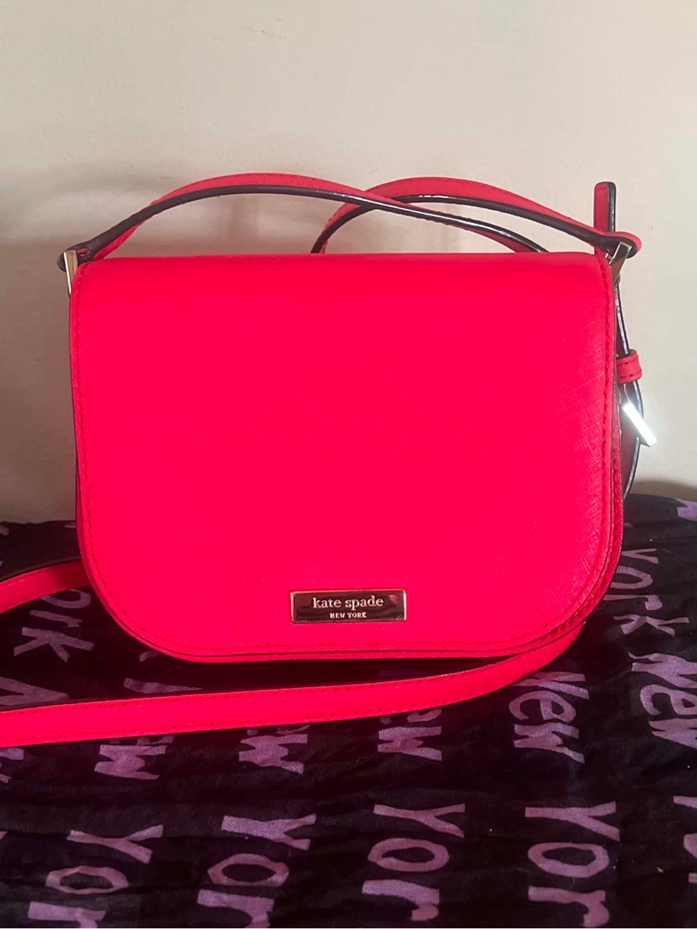 kate spade Coral Pink Crossbody Saddle Bag